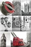 Керамическая плитка Absolut Keramika Monocolor Composicion London Calling D Панно 15x22,5