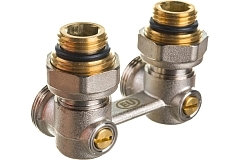 Kromwell Запорно-присоединительный узел для нижнего подключения радиаторов угловой 1/2", 3/4"