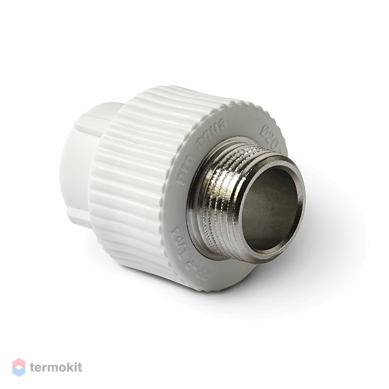 Pro Aqua PP-R Муфта комбинированная с наружной резьбой 32x1/2 белая ...