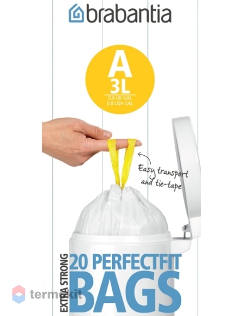 Мешки для мусора Brabantia PerfectFit размер А 3 л рулон 20 шт 311727