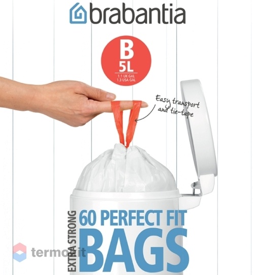 Мешки для мусора Brabantia PerfectFit размер В 5 л упаковка-диспенсер 60 шт 348969