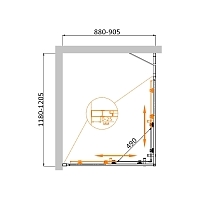Душевой уголок Cezares Molveno 1950x1200x900 оружейная сталь MOLVENO-AH-21-90+30-C-GM-IV