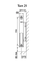 Радиатор Rommer Ventil 21/500/1100 500x1100 стальной панельный с нижним правым подключением Уцененный