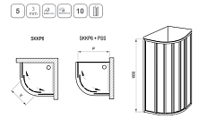 Душевой уголок Ravak Supernova SKKP6 1950x900x900 (витраж Grape) черный 3207O302ZG