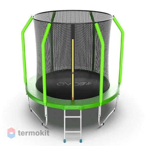 Батут с внутренней сеткой и лестницей Evo Jump Cosmo 6ft (Green)