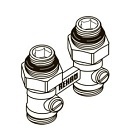Блок шаровых кранов Rehau прямой G1/2-G3/4