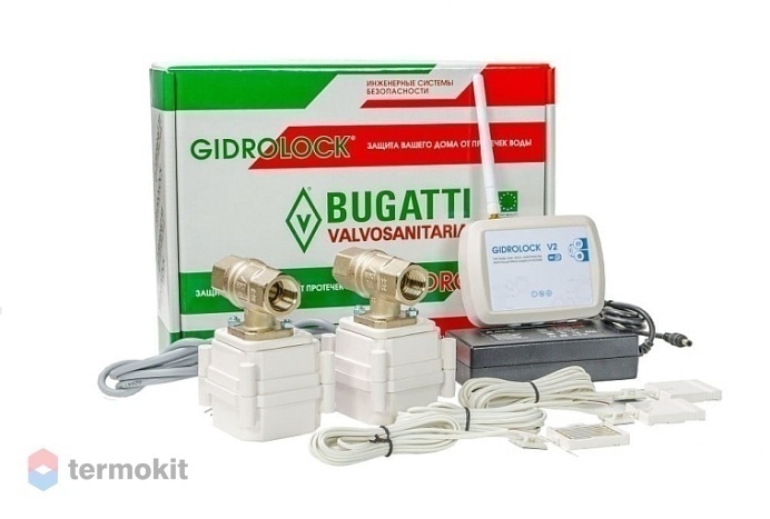 Комплект для защиты от протечек воды Gidrolock WIFI BUGATTI 1/2