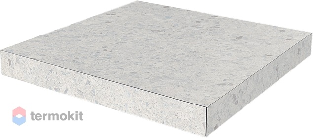 Ступень Kerama Marazzi Терраццо серый светлый SG632400R/GCA угловая клееная 33х33