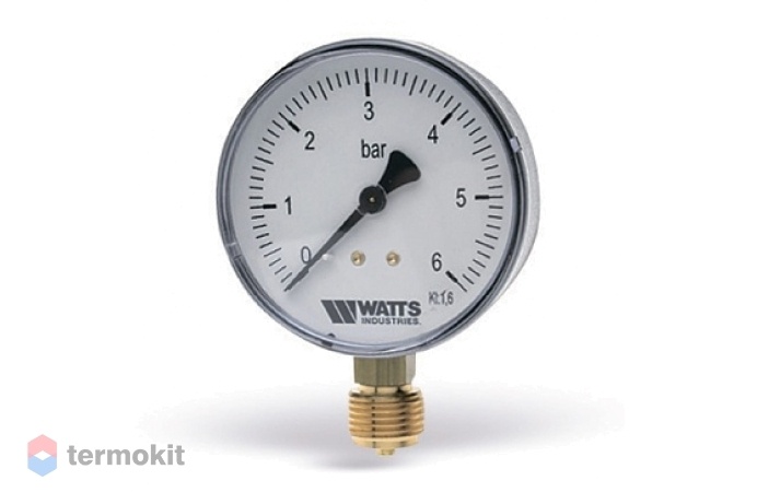 Watts Манометр радиальный нр 1/2"х 6 бар