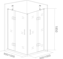 Душевой уголок Good Door SATURN 1850x900x900 хром СА00014