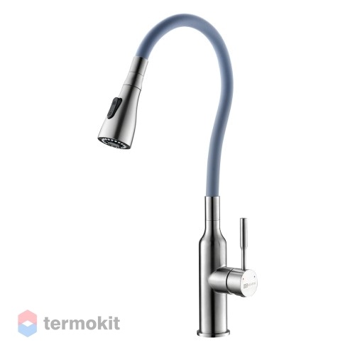 Смеситель для кухни Lemark Expert с гибким изливом серый LM5082S-Gray