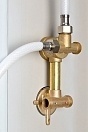 Душевая кабина Deto EM 120x120 Хром (узорчатое стекло) ЕМ1512 L с гидромассажем (гм.)