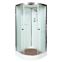 Душевая кабина Deto D 90x90 Хром (рифленое стекло) D09S+ эл.