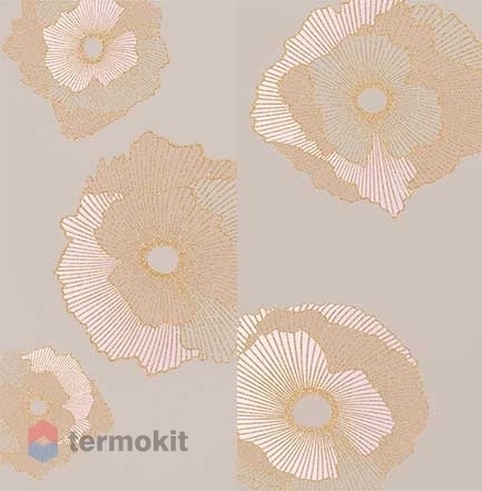 Керамическая плитка Creto Mono golden flowers панно (из 2 шт) 60x60
