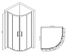 Душевой уголок ABBER Schwarzer Diamant 1900x900x900 черный AG01090B
