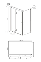 Душевой уголок Ambassador Diamond 2000x1200x800 хром левый 12011107L