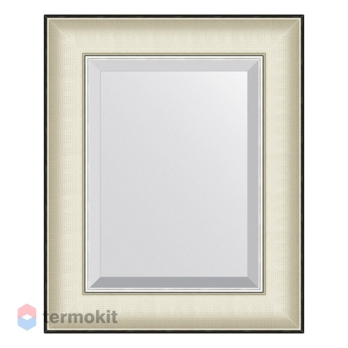 Зеркало с фацетом в багетной раме EVOFORM EXCLUSIVE 44 белая кожа с хромом BY 7448
