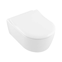 Унитаз подвесной Villeroy&Boch Avento с сиденьем SlimSeat альпийский белый 5656RS01