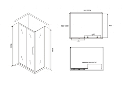 Душевой уголок ABBER Schwarzer Diamant 1950x1300x1000 черный AG30130BH-S100B