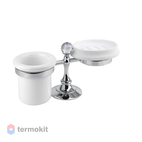 Стакан и мыльница Cezares OLIMP хром/Swarovski OLIMP-STT-01-Sw