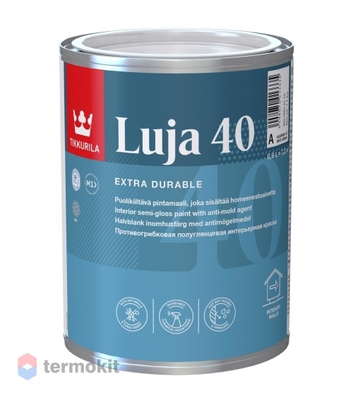 Tikkurila Luja 40, Специальная акрилатная краска, содержащая противоплесневый компонент, защищающий поверхность,база С,0,9л