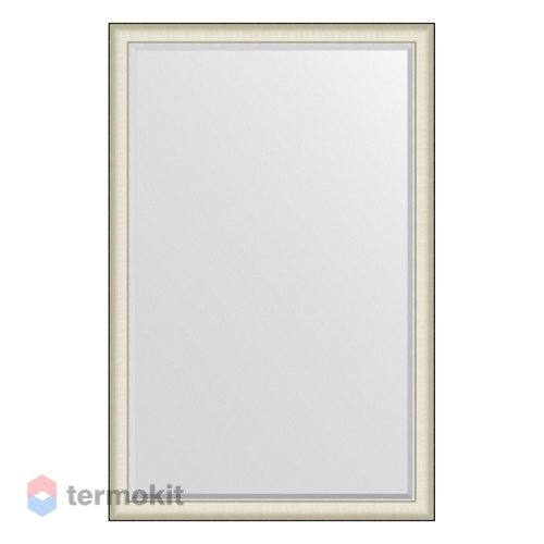Зеркало с фацетом в багетной раме EVOFORM EXCLUSIVE 114 белая кожа с хромом BY 7458
