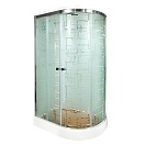 Душевая кабина Deto EM 120x120 Хром (узорчатое стекло) ЕМ1512 L с гидромассажем (гм.)