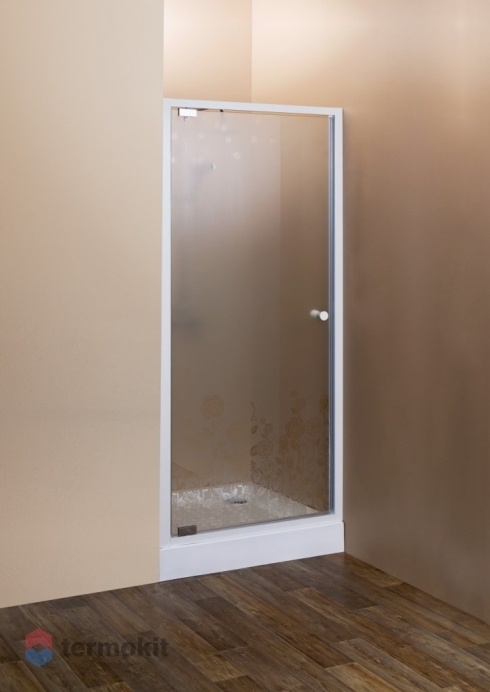 Душевая дверь Cezares ROSA 700х1950 (матовое стекло с рисунком) белый ROSA-BA-1-70-RO-Bi