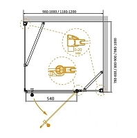Душевой уголок Cezares Giubileo 1950x1000x1000 (стекло принт) левый хром GIUBILEO-AH-11-100-CP-Cr-L