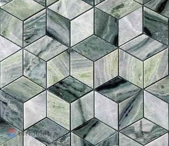 Мозаика Caramelle Mosaic Pietrine 7mm Onice Verde oliva Pol diamond (9,6x5,5) 29,8x25,9
