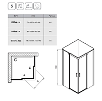 Душевой уголок Ravak Matrix MSRV4 1950x1000x1000 полированный алюминий 1WVAAC00Z1