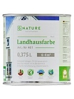 GNature 461, Landhausfarbe Краска для деревянных фасадов на основе масел и смол с УФ фильтром и антисептиком, белая база 0,375 л