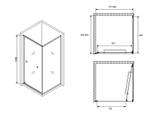 Душевой уголок ABBER Schwarzer Diamant 1950x900x900 хром AG0A090