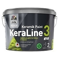 Düfa Premium KeraLine Keramik Paint 3, Интерьерная краска для стен и потолков глубокоматовая, База 1 9 л