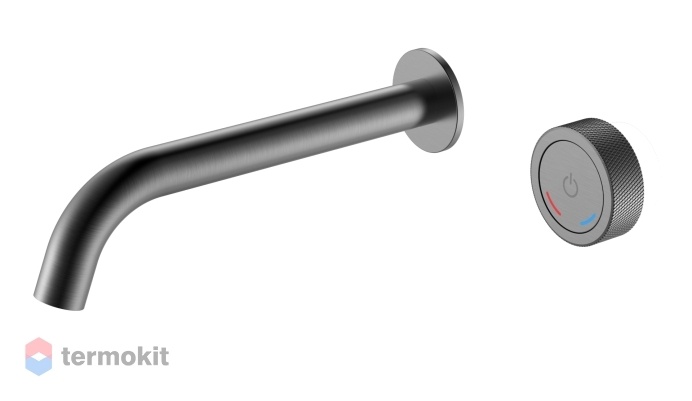 Встраиваемый смеситель для раковины Boheme TECH автоматический Gun Metal 158/2-GM