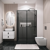 Душевой уголок Grossman Style 1950x1000x1000 (тонированное стекло) черный матовый 120.K33.05.1010.21.10