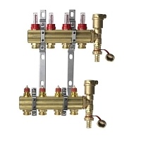 Комплект коллекторов Danfoss FHF-4F set из латуни, 4 контура
