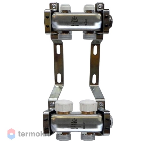 Gekon Коллекторный блок с термостатическими клапанами 1"x 3/4" на 2 вых.
