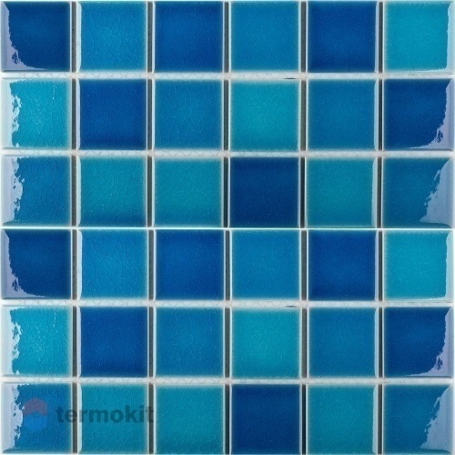 Керамическая Мозаика Starmosaic Crackle Blue Mixed Glossy (LWWB84555) 30,6х30,6х6 (4,8x4,8)
