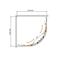 Душевой уголок Cezares Molveno 1950x1200x1200 брашированное золото MOLVENO-R-22-100+20-C-BORO-IV