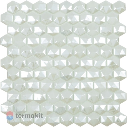 Мозаика Стеклянная Vidrepur Hex Diamond № 350D Белый (на сетке) 31,7x30,7