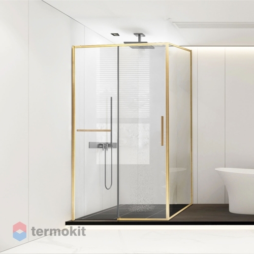 Душевой уголок Vincea Slim Soft 2000x1500x800 брашированное золото VSR-1SS8015CLG
