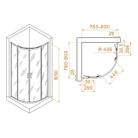 Душевой уголок RGW Passage PA-52 1950x800x800 хром 03085288-11