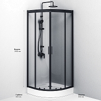 Душевой уголок AM.PM Gem 2000x800x800 черный матовый W90G-401-080BT