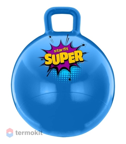 Мяч-попрыгун Starfit SUPER GB-0401 45 см, 500 гр, с ручкой, голубой (антивзрыв)