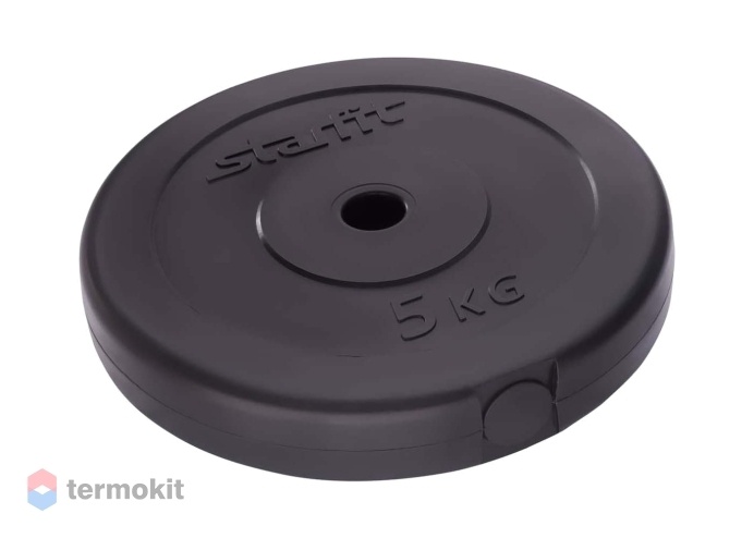 Диск пластиковый Starfit BB-203 5 кг, d26 мм, черный