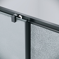 Душевой уголок Grossman Cosmo 1950x1000x1000 (стекло шиншилла) левый черный матовый 120.K33.02.1010.21.02