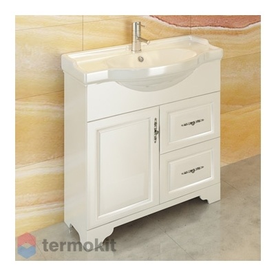 Тумба с раковиной Comforty Севилья-85 напольная слоновая кость 00003132626
