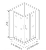 Душевой уголок Good Door Infinity 1850x800x800 хром (матовое стекло) ИН00015