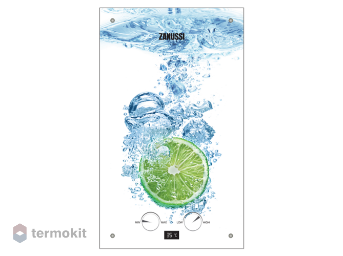 Водонагреватель газовый настенный проточный Zanussi GWH 10 Fonte Glass Lime